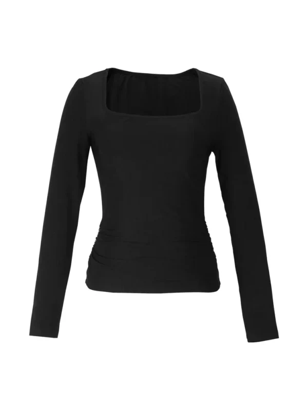 Women's Long Sleeve Tops Casual Scoop Neck Ribbed Knit Slim Fitted Basic Tee Shirts Trendy Spring Outfits - Image 3