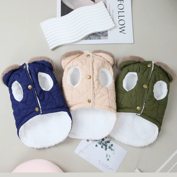 Winter Pet Coat Dog Jacket Big Fur Collar Soft Pet Vest with D-Ring for Small Dogs Puppy Warm Fleece Pet Vest Chihuahua Coats - Image 4