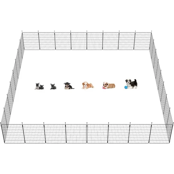 MiniPaws Dog Playpen for Yard & RV Camping, Expandable 32-inch 32 Panels for Small and Medium Dogs, Portable for Indoor and Out