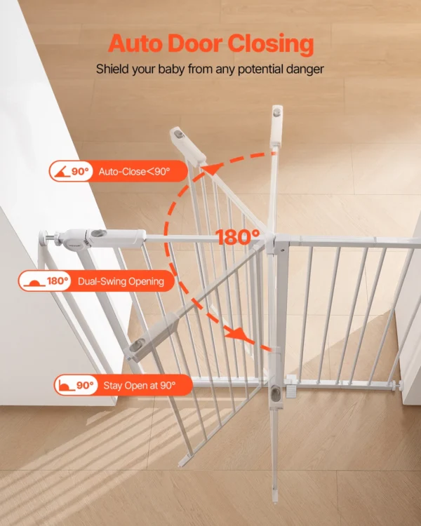 SucceBuy Baby Gate 28/30/36 Inches High Dog Gate Easy Step Walk Thru Child Pet Security Pressure Mount Kit Wall Cups Doorways - Image 5