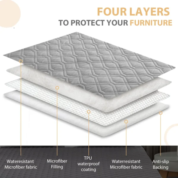 Waterproof Non-Slip Dog Bed Cover Comfortable Washable And Reusable Pet Mat Blanket For Bed - Image 3