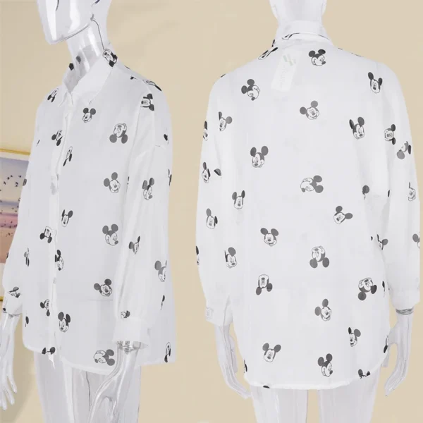 Mickey Mouse Blouse Ladies Long Sleeve Women Shirt Beach Shirts Kawaii Cartoon Summer Disney Clothes Cover-Up Top Casual - Image 5