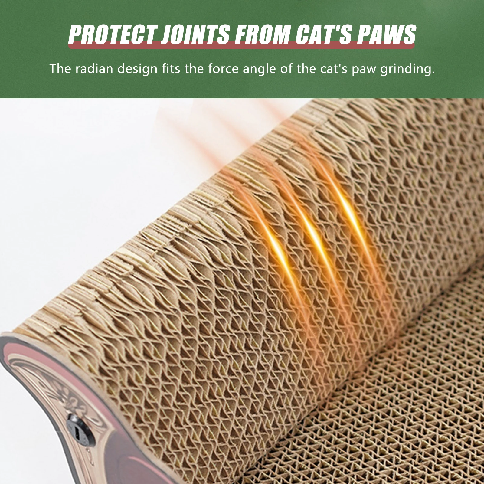 Cat Scratcher Cardboard Couch Bed Classical Cat Scratcher Lounger Interactive Play Toy for Indoor Pet Cats Kitten - Image 2