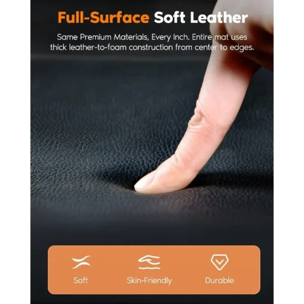 6-in-1 Leather Dog BackSeat Extender, Hard Bottom 40/60 Split Waterproof Car Back/Front Seat Cover, Rear Hammock Carseat - Image 3