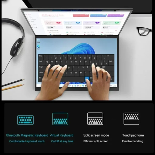 CRELANDER 14 "10.5"Yoga Laptop Intel 12th Gen N95 Processor M2 SSD 2K Dual Touch Screen Laptop Computer With Handwriting Mini PC - Image 5