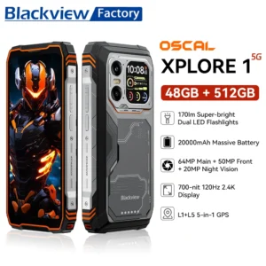 Blackview XPLORE 1 Rugged Phone 6.78'' 2.4K Display Call Phone 6GB+512GB 20000mAh Smartphone Android 15 NFC Telephone Portable