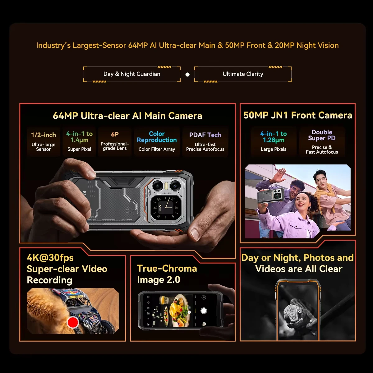 Blackview XPLORE 1 Rugged Phone 6.78'' 2.4K Display Call Phone 6GB+512GB 20000mAh Smartphone Android 15 NFC Telephone Portable - Image 3