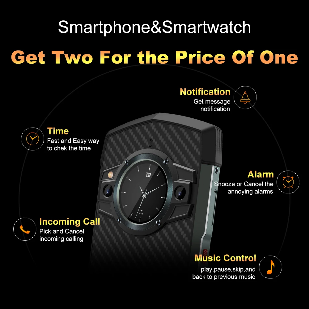 Unihertz Tick Tock 5G Rugged Smartphone Android 128GB 48MP Camera Cellphone 6000mAh Phone with Dual-Screen IP 68 Waterproof - Image 6