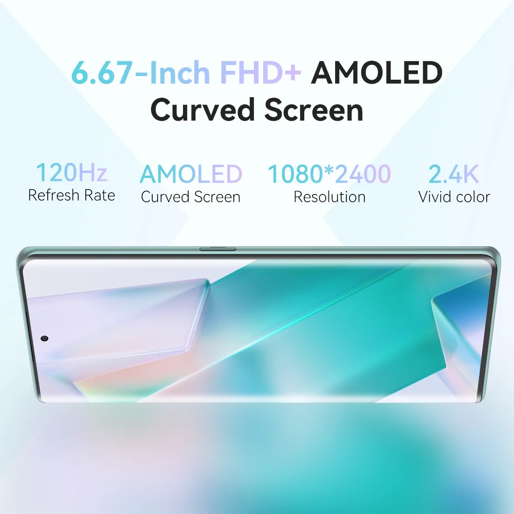 Cubot Hafury Meet, Smartphone Android, 6.67" 120Hz AMOLED Curved Screen, 24GB RAM(12GB+12GB), 256GB ROM, Helio G99,100MP,NFC, - Image 2