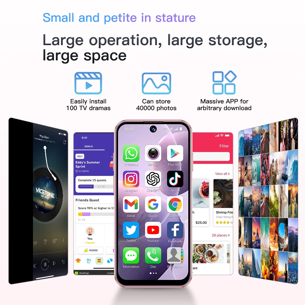 SOYES XS19 3.88" Mini Smartphone 2GB RAM 16GB ROM Android10.0 Face Recognition Unlock 3G Small Mobile Phone - Image 4