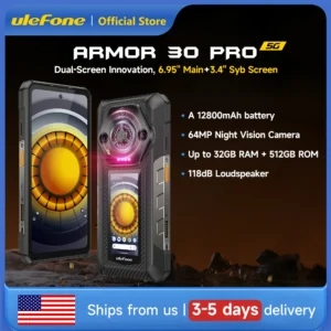 kf-S2b89d3298cdc461fa0ae3052929d9b19V Ulefone Armor 30 Pro 5G Rugged Phone 6.9" 120Hz 32GB+512GB 12800mAh Night Camera 64MP NFC 66W Android 14 Smartphone