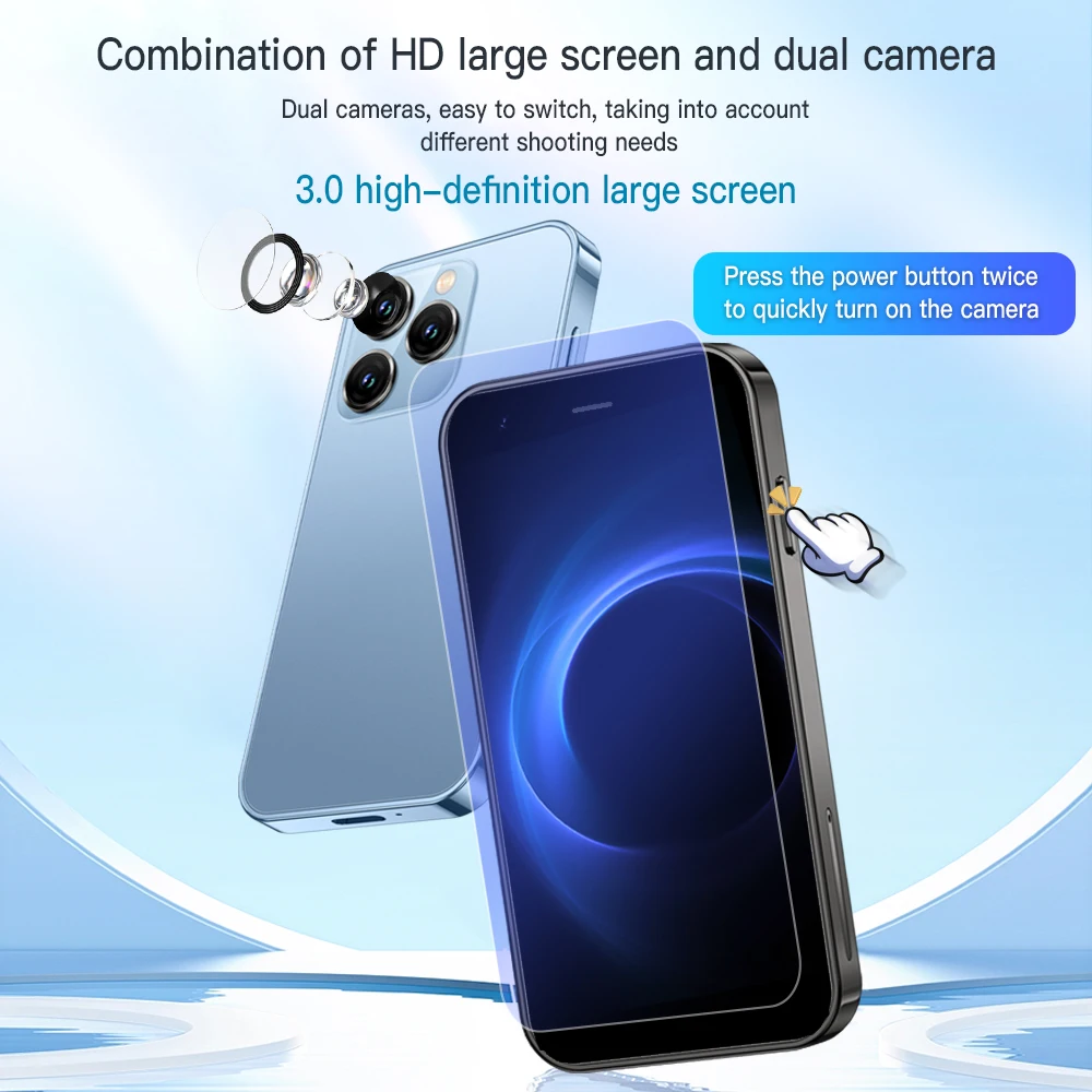 SERVO 15SE Mini Smartphone 3G WCDMA Android System WiFi Hotspot Play Store 3.0" Display Small Palm Smart Phones Dual SIM Standby - Image 5