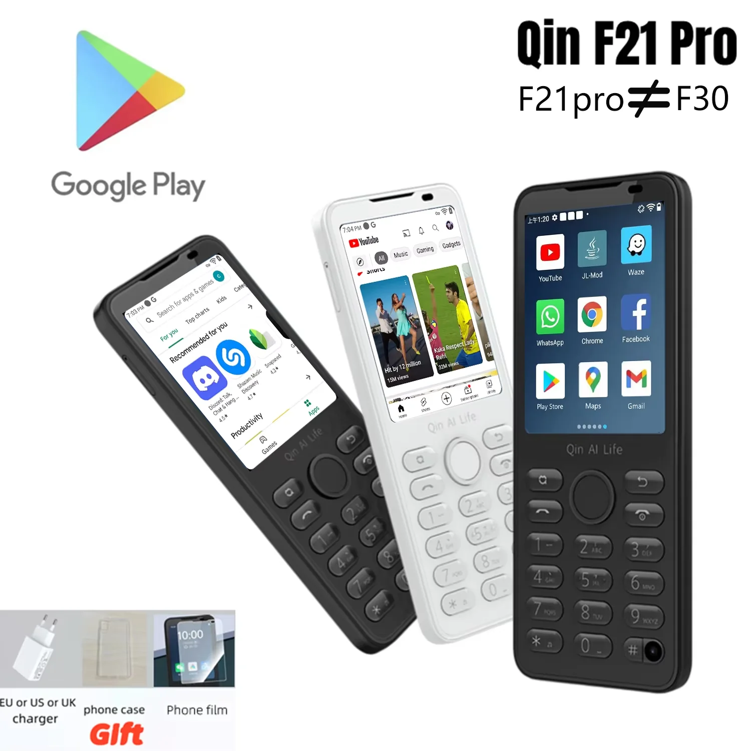 Google Available Global Version Duoqin F21 Pro Android 11 Mini Smart TouchScreen 4G Mobile Phone