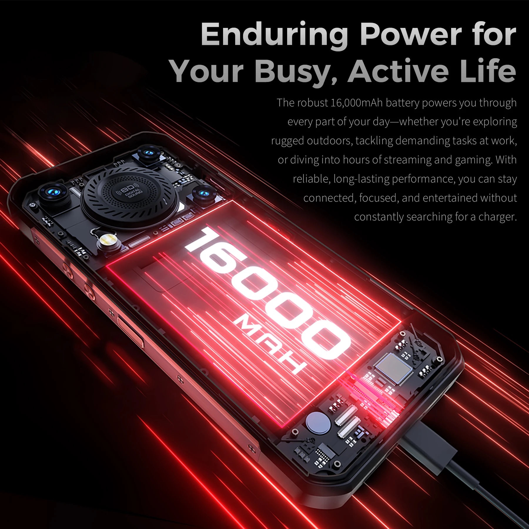 OUKITEL WP56 Rugged phone 16000mAh 45w 36GB+512GB 6.8“FHD 120Hz cell phone MTK7050 32MP+108MP android 15 smartphone - Image 3