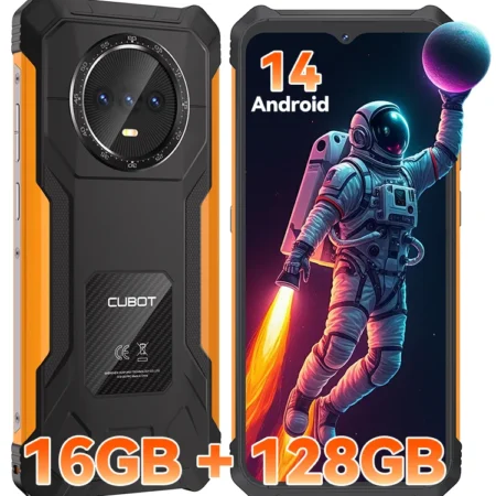Cubot KingKong ES Ultra-thin Rugged Android Smartphone, 16GB RAM(6GB+10GB), 128GB ROM, 6.56" 90Hz Screen, 48MP Camera, 4G Phone