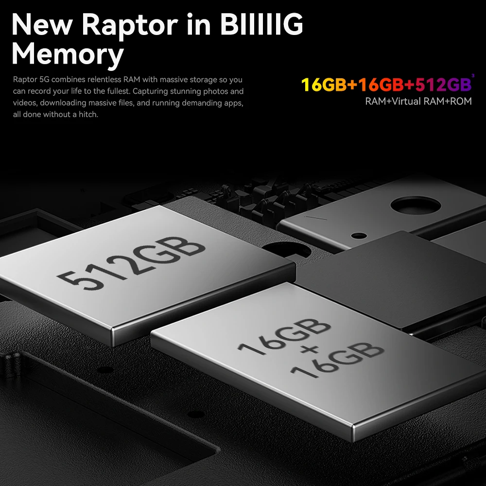 IIIF150 Raptor 5G Rugged Smartphone Android 14 Rugged Mobile Phone 6.78'' 120Hz AMOLED Display 16GB+512GB 50MP 10000mAh 65W - Image 5