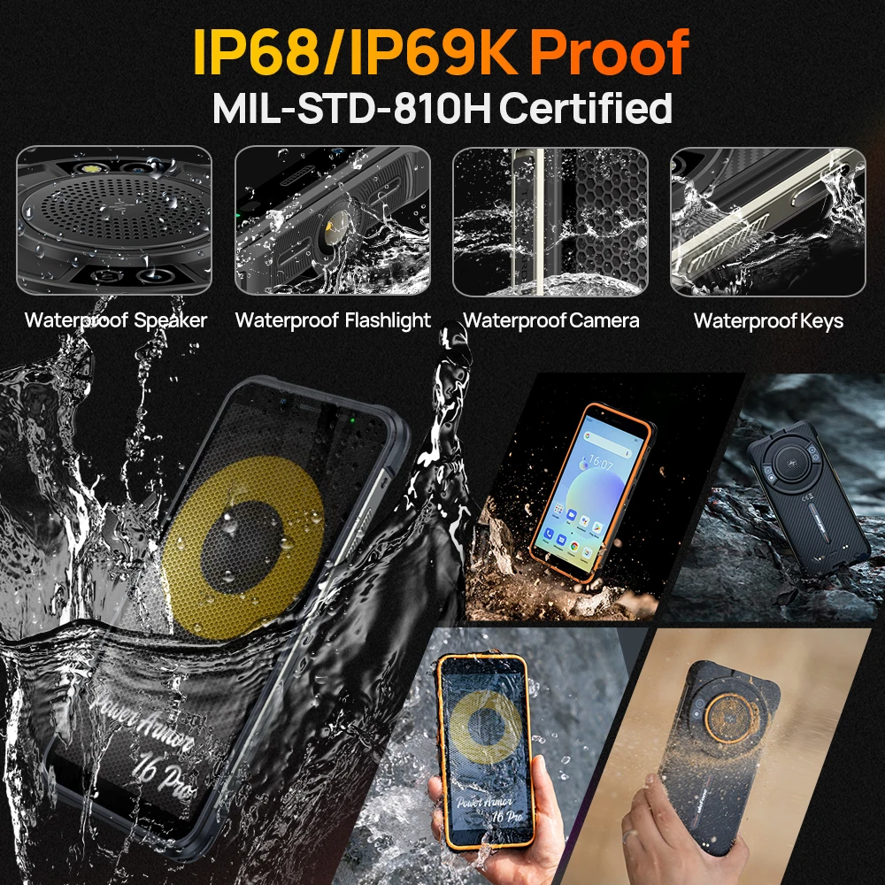 Ulefone Power Armor 16S Rugged Waterproof Smartphone NFC 16GB+128GB 50MP Camera 9600mAh Android 13 Phone Global - Image 6