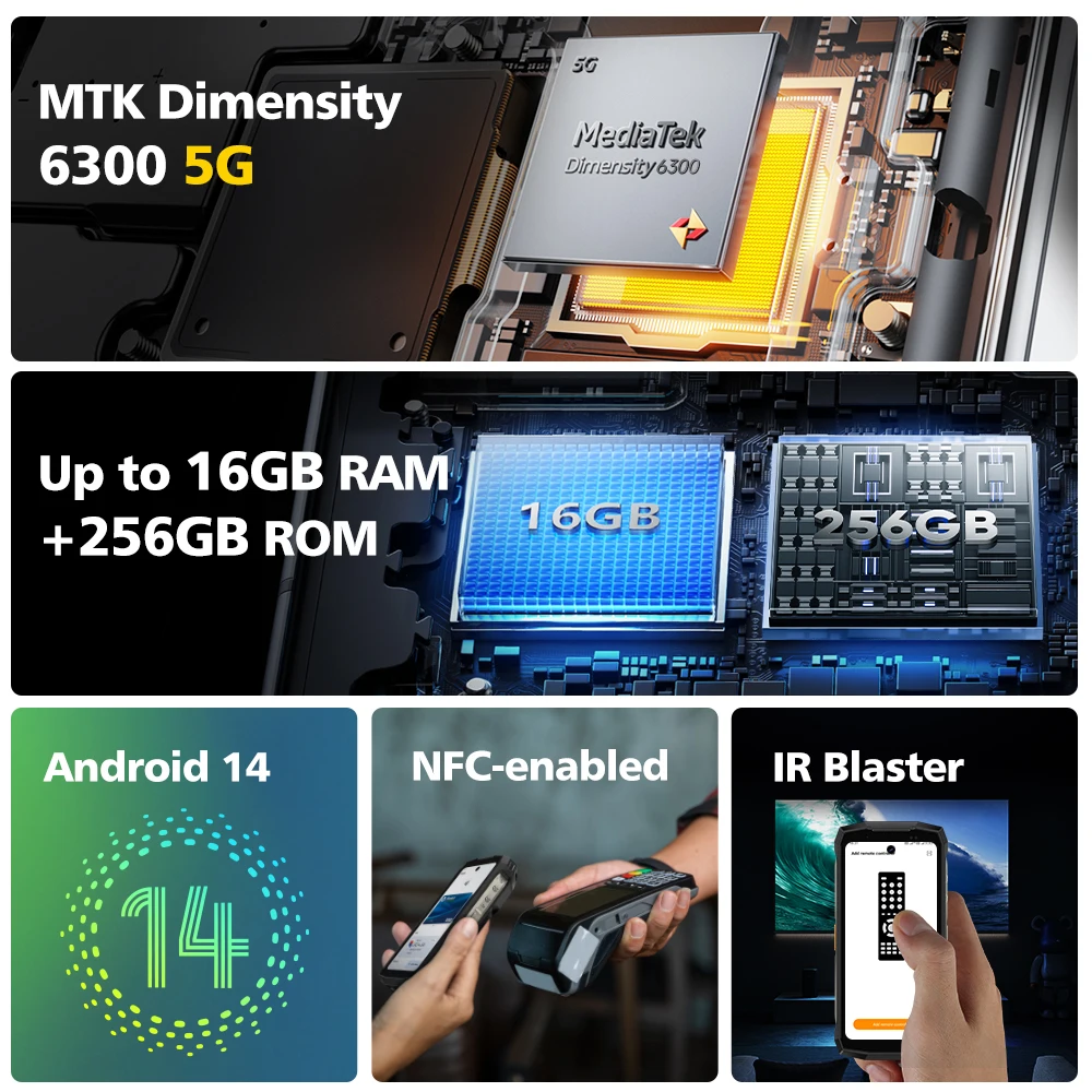 【Ships from US No tax】Ulefone 4.7" Rugged Phone Armor Mini 20 Pro 5G Android 14 16+256GB Smartphone 64MP Mobile phone - Image 5