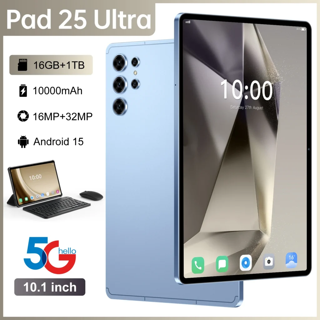 New S25 Pro Tablet 10.1 inch Snapdragon 8gen2 Global 16GB+1024GB 10000mah 5G Dual SIM WIFI HD Full Screen Android 15 Tablets PC