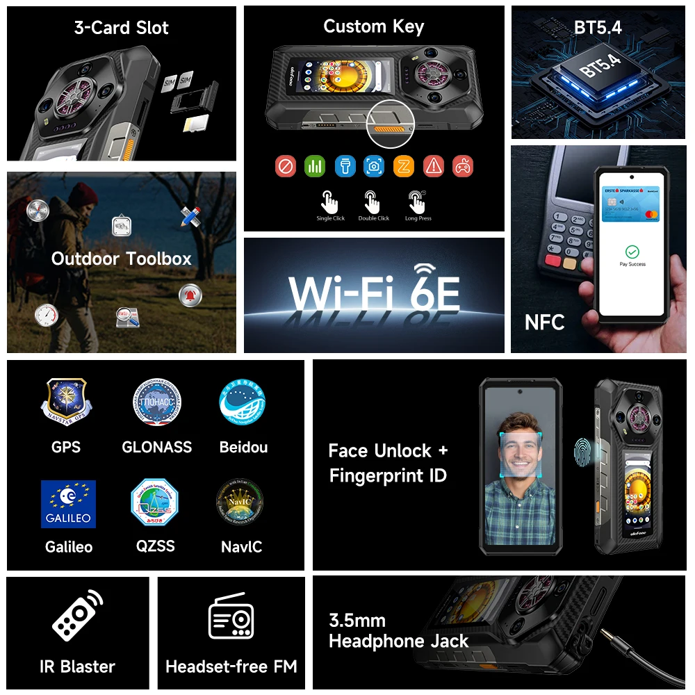 Ulefone Armor 30 Pro 5G Rugged Phone 6.9" 120Hz 32GB+512GB 12800mAh Night Camera 64MP NFC 66W Android 14 Smartphone - Image 6