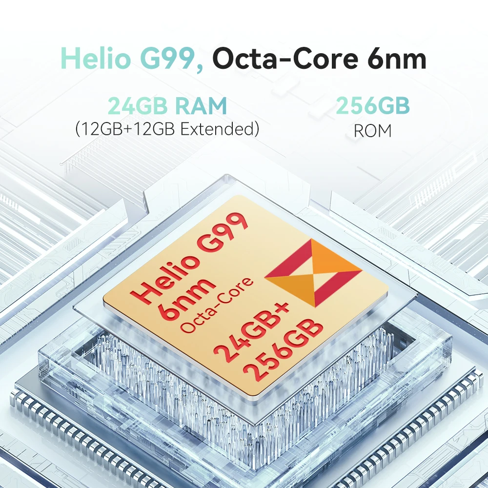 Cubot Hafury Meet, Smartphone Android, 6.67" 120Hz AMOLED Curved Screen, 24GB RAM(12GB+12GB), 256GB ROM, Helio G99,100MP,NFC, - Image 3