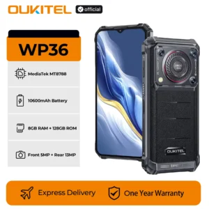 Oukitel WP36 Rugged Smartphone 10600mAh 6.52" HD+ Cell phone 16GB 128GB Mobile Phone Android 13 13MP Camera