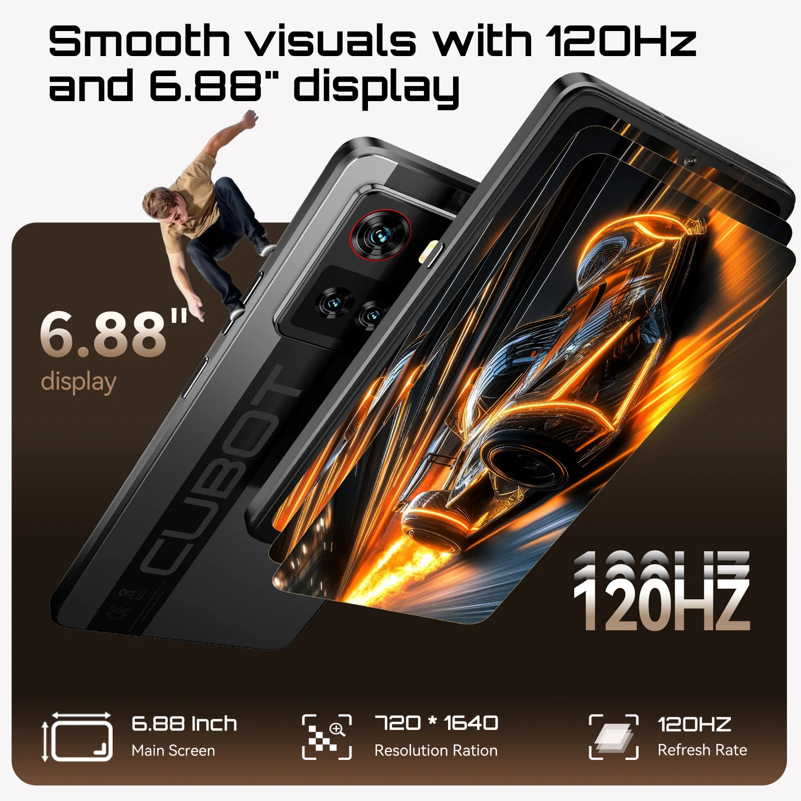 Smartphone 5G Cubot X100, Android 15, Dimensity 7025, 6nm, 2.5GHz,6.88-inch Screen,16GB(8+8),256GB, 64MP Camera, 5100mAh Battery - Image 6