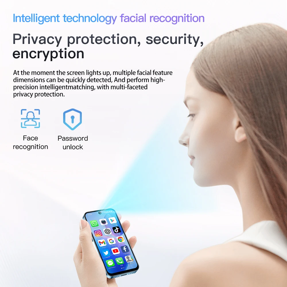 SOYES XS19 Mini Smartphone 3.88in 2GB RAM 16GB ROM Android10.0 With Facial Recognition Dual SIM Standby 3G Network Small Phone - Image 4