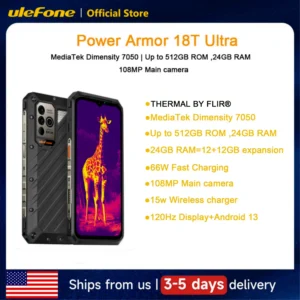 kf-S8aabfee046f340a78915e466bf701916C Ulefone Power Armor 18T Ultra 5G Rugged Phone 512GB ROM +24GB RAM Thermal Imaging Camera THERMAL BY FLIR® smartphone NFC