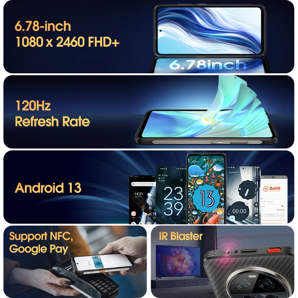 Ulefone Armor 23 Ultra 5G Rugged Phone Satellite Message 120W Smartphone 64MP Night Camera 24GB+512GB NFC Android 13Mobile Phone - Image 6