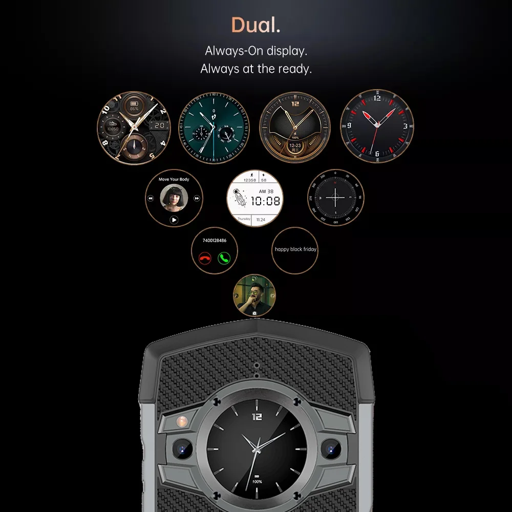 Unihertz Tick Tock 5G Rugged Smartphone Android 128GB 48MP Camera Cellphone 6000mAh Phone with Dual-Screen IP 68 Waterproof - Image 3