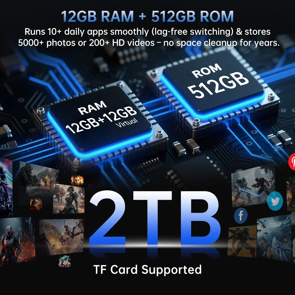 8849 Hike Unihertz Rugged Smartphone 23800mAh 24GB+512GB Expandable 2TB 1200Lumen Flashlight Android14 Two Speakers 6.79'' 120Hz - Image 4