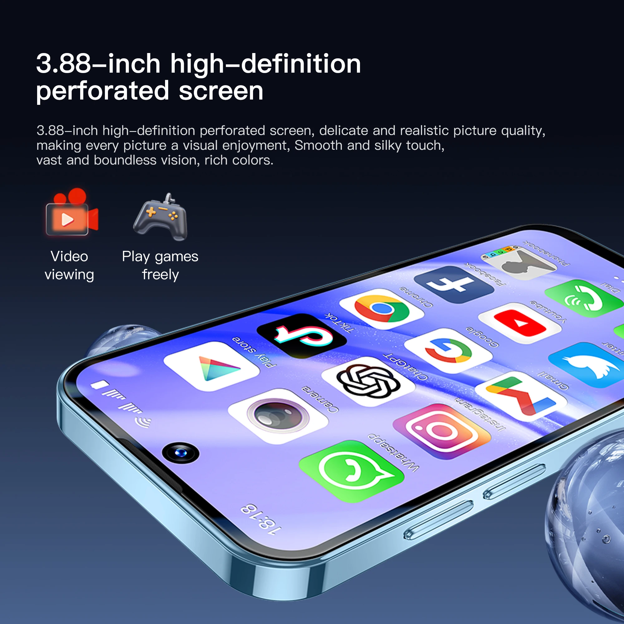 2025 NEW mini Android Smartphone 3.88" HD Display,4G LTE/3G WCDMA,4GB+128GB/2GB+16GB,2000mAh Battery Small Mobile Phone Unlocked - Image 6