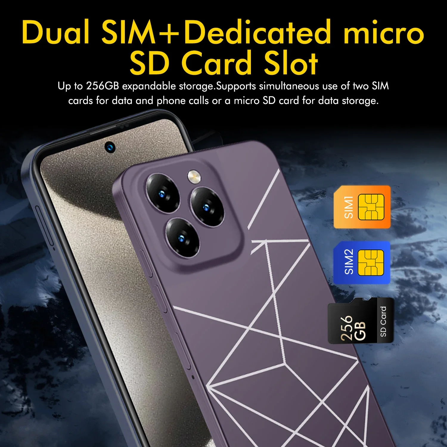 Global Version I16 Pro Max Smartphone Android,6.8'',12GB RAM 512GB ROM,Dual SIM,Mobile phones,Google Play Store,24+48MP,6800mAh - Image 5