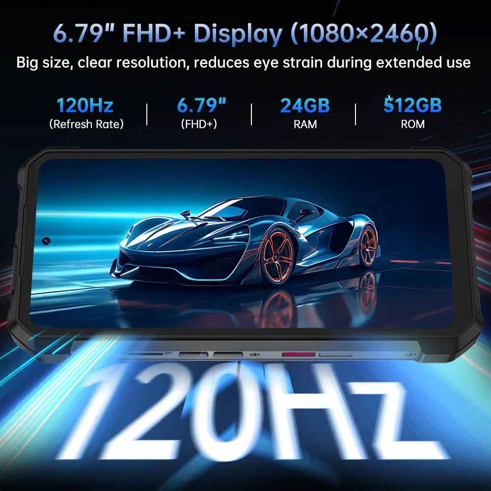 8849 Hike Unihertz Rugged Smartphone 23800mAh 24GB+512GB Expandable 2TB 1200Lumen Flashlight Android14 Two Speakers 6.79'' 120Hz - Image 6