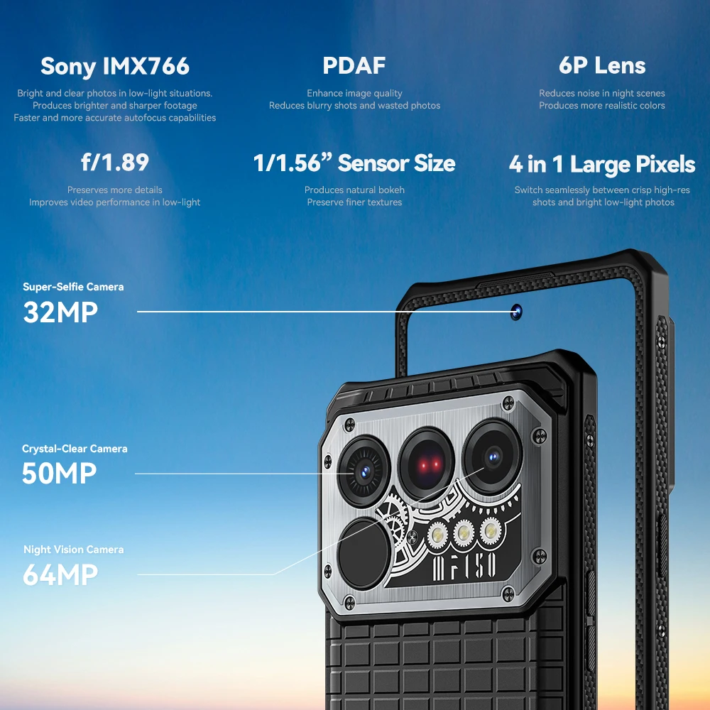 IIIF150 Raptor 5G Rugged Smartphone Android 14 Rugged Mobile Phone 6.78'' 120Hz AMOLED Display 16GB+512GB 50MP 10000mAh 65W - Image 3