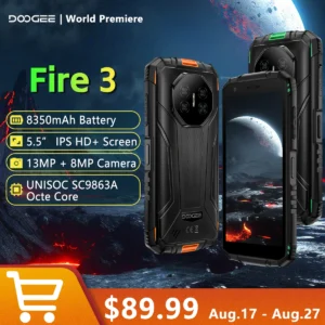 kf-Sc9ae2edb154344c9b6419479d521a3c2m 【World Primiere】Doogee Fire 3 Rugged Phone 12GB+64GB 8350mAh Battery 5.5" HD+ Screen 13MP+8MP NFC Android 15 Smartphone