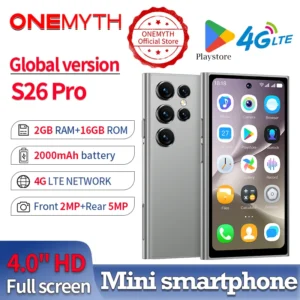 【World Premiere】ONEMYTH S26 Pro Mini Smartphone 4G Network Dual SIM Play Store 4.0 Inch HD Display 2000mAh 2GB+16GB Android 12.0