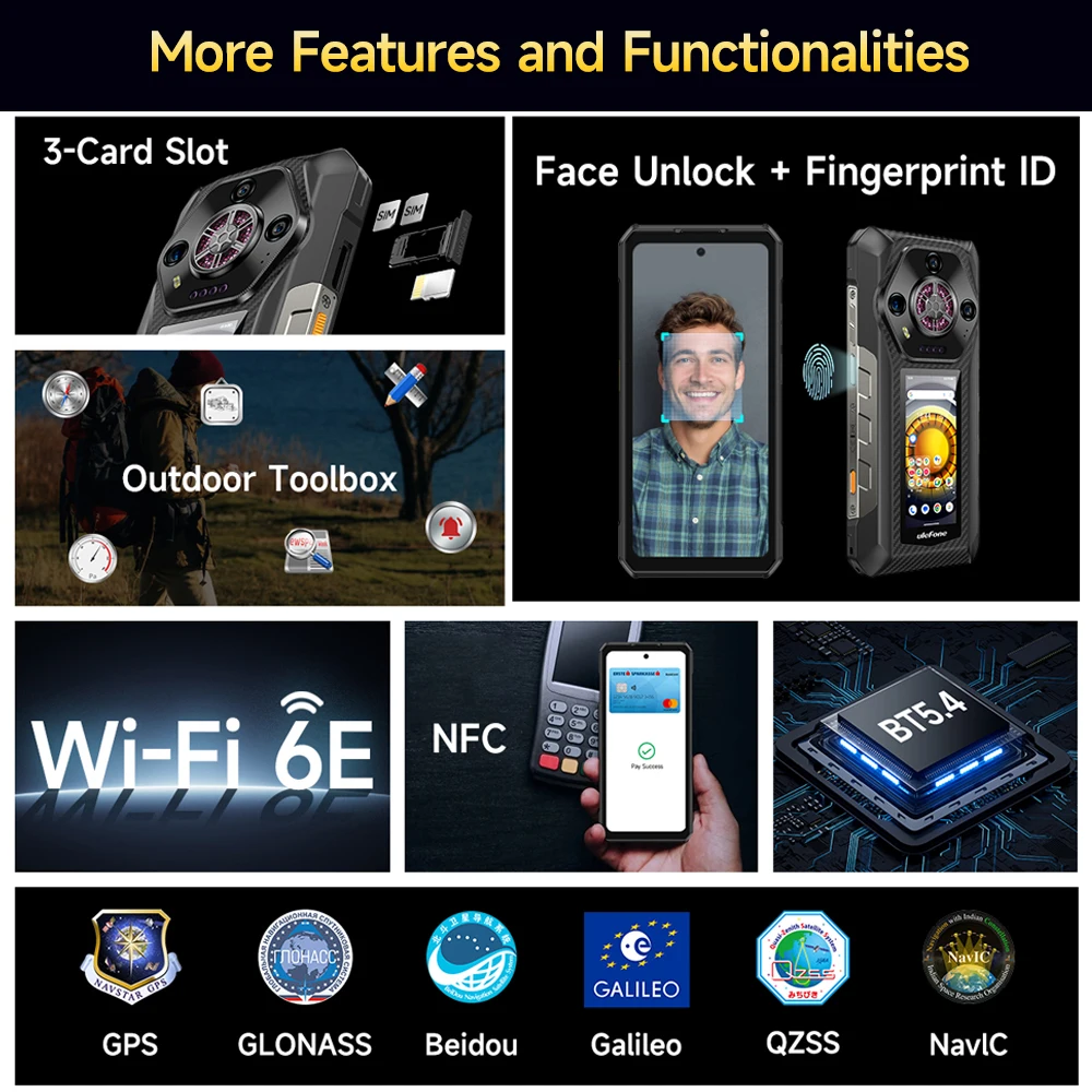 Ulefone Armor 30 Pro 5G Rugged Phone Android Smartphone 6.95" 120Hz 512GB ROM ,12800mAh 64MP Night Camera NFC Dimensity 7300X - Image 5