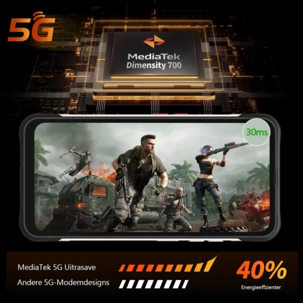 Unihertz Ticktock S Rugged 5G Smartphone 8GB 256GB Cell Phone 5200mAh Mobile Phone 64MP Camera 30W 6.53" Screen Dimensity 700 - Image 3