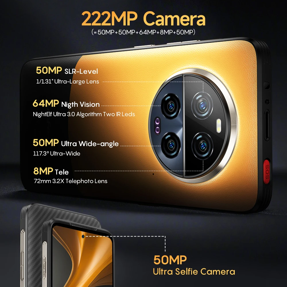 Ulefone Armor 23 Ultra 5G Rugged Phone Satellite Message 120W Smartphone 64MP Night Camera 24GB+512GB NFC Android 13Mobile Phone - Image 3