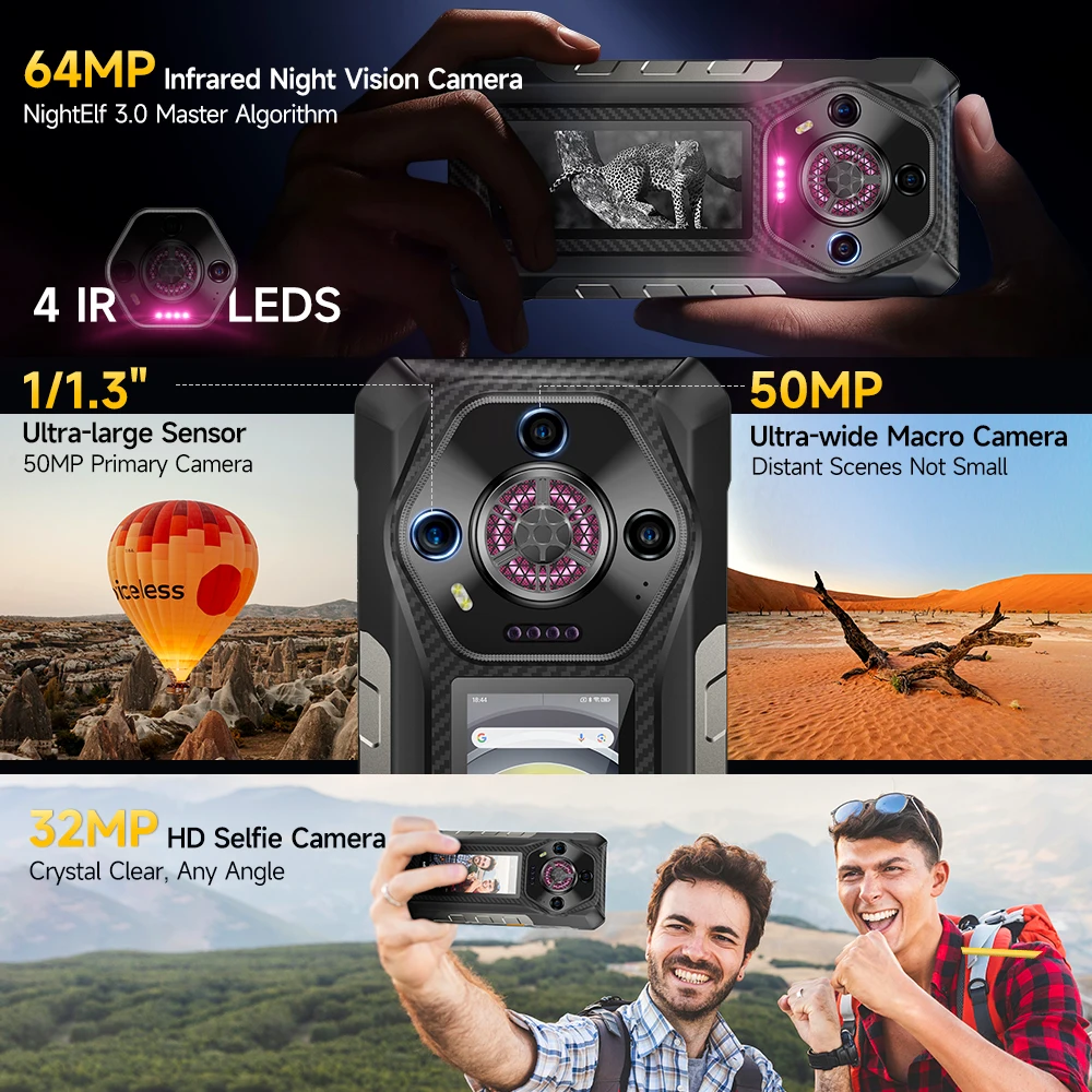 Ulefone Armor 30 Pro 5G Rugged Phone Android Smartphone 6.95" 120Hz 512GB ROM ,12800mAh 64MP Night Camera NFC Dimensity 7300X - Image 3