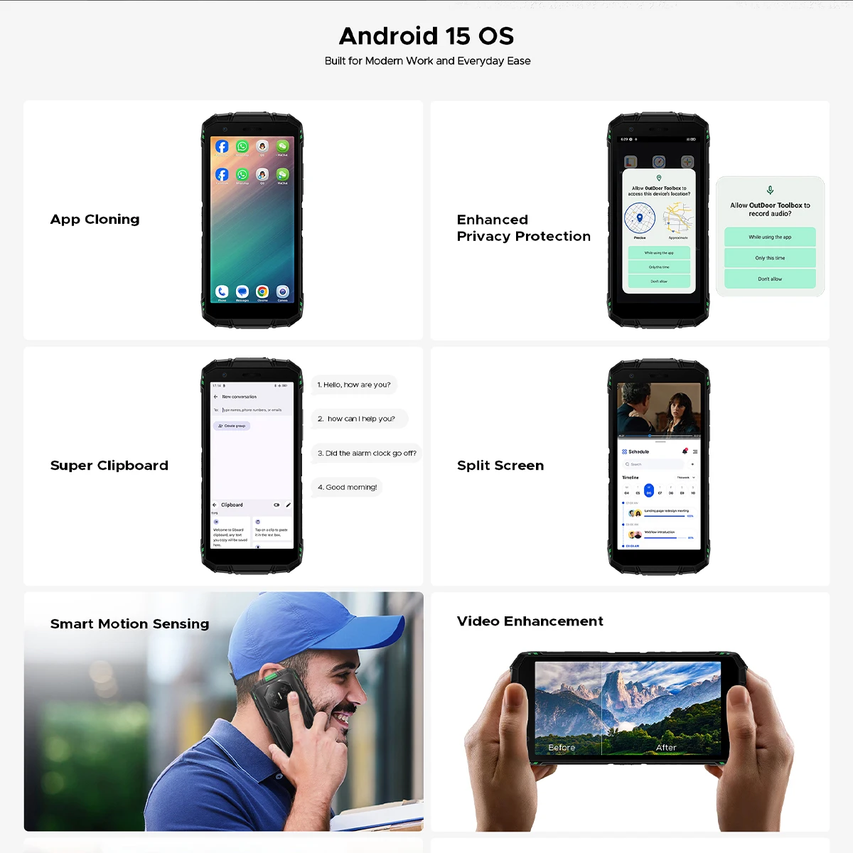 【World Primiere】Doogee Fire 3 Rugged Phone 12GB+64GB 8350mAh Battery 5.5" HD+ Screen 13MP+8MP NFC Android 15 Smartphone - Image 6