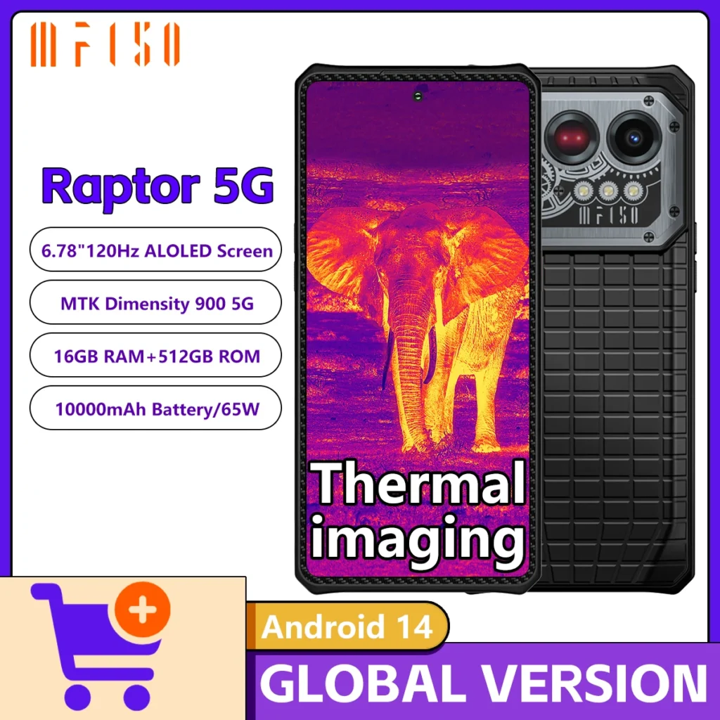 IIIF150 Raptor 5G Rugged Phone Dimensity 900 5G 10000mAh 65W 6.78" 120Hz AMOLED Dispaly 16GB+512GB 50MP Android 14 Smartphone